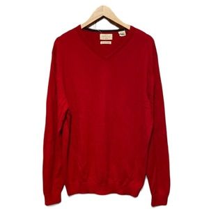 Original Weatherproof Vintage cashmere blend red v neck sweater men’s large